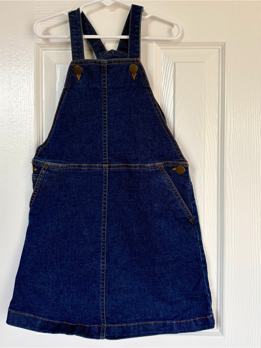 Hanna Andersson Dark Blue Denim Overalls Dress